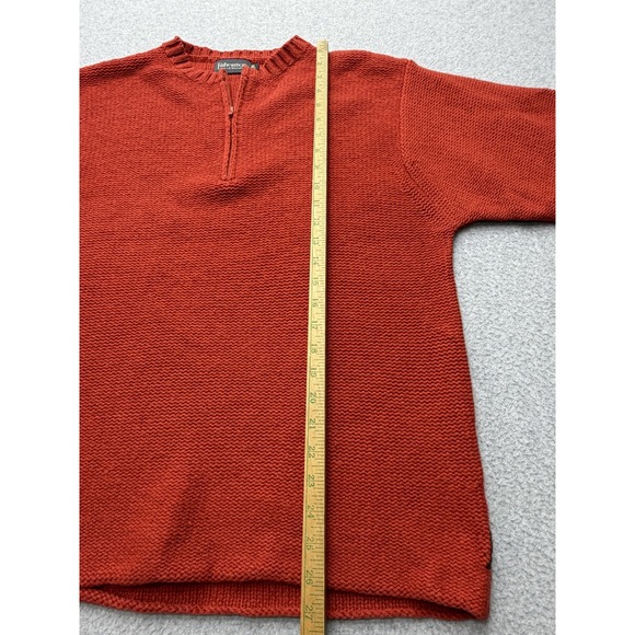Fisherman Out of Ireland Mens XL Wool Quarter Zip Sweater Red Knit Pullover - Picture 7 of 14